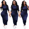 European and American women's fashion white stripe dress