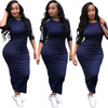 European and American women's fashion white stripe dress