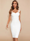 BEAUKEY Summer White Rhinestone Bandage Evening Dress Women Luxury Maxi Spaghetti Strap Red Club Celebrity Evening Party Vestido