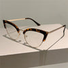 2023 New Vintage Cat Eye Glasses Frame New Stylish Semi Metal Rim Women Eyewear Trendy Brand Design Non-prescription Eyeglasses