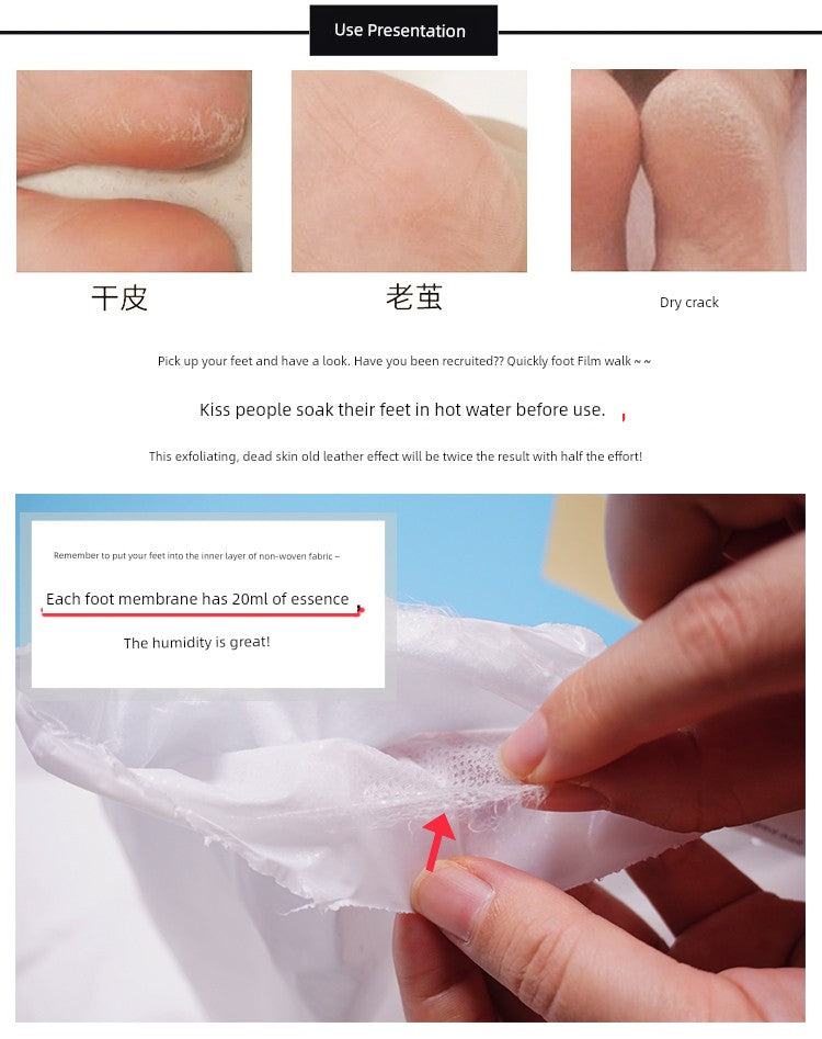 Südkorea Die Enjia Doppelt Peeling Fußmaske gegen abgestorbene Haut und Schwielen Feuchtigkeitsspendend Zarte weiße Füße Sohlenpflege Fußmaske