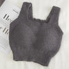 Women'S Winter Warm Fleece Padded Vest Bralette Bra Crop Top Thermal Underwear Solid Color Underwear With Chest Pads Thickened