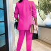 CM.YAYA Elegant Solid Blazer Suit and Pants Two 2 Piece Set  Women 2023 Autumn Winter Classic OL Street Outfit Tracksuit