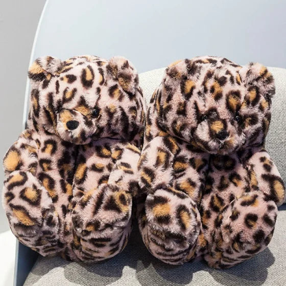 Highland Cow Fashion Bear Plush Slippers Women Men House Animals Soft Shoes Christmas Slipper Adults Indoor Shoes