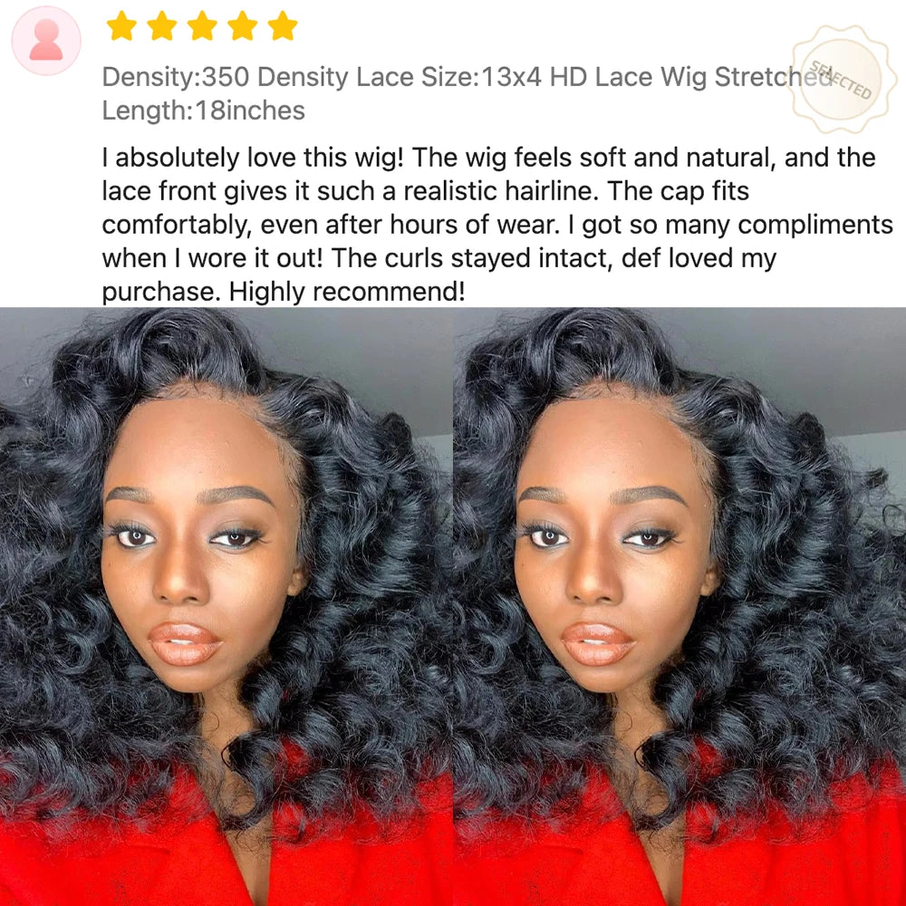 High Density 425g Loose Deep Wave 360 Hd Transparent Lace Full Frontal Wig Human Hair  Brazilian Curly Wigs Preplucked For Women