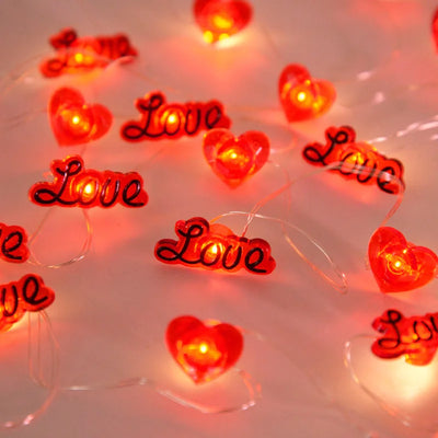 2M 20LED Lichterkette „Love Heart“ Valentinstag Romantische Dekoration Lichterkette für Hochzeits-Heimdeko Valentinstagsgeschenk