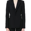 TWOTWINSTYLE Backless Spliced Button Blazers For Women Notched Collar Long Sleeve Patchwork Chain Chic Blazer Female Fashion New