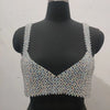 Handmade Crystal Top Women Fashion Beaded Bra Beading Tops Ladies Pearl Cape Smock Outwear Woman Celebrity Covery Top