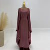 Batwing Butterfly Sleeve Satin Khimar Abaya Dubai Muslim Maxi Dress Kaftan Abayas For Women Kebaya Caftan Robe Femme Vestidos