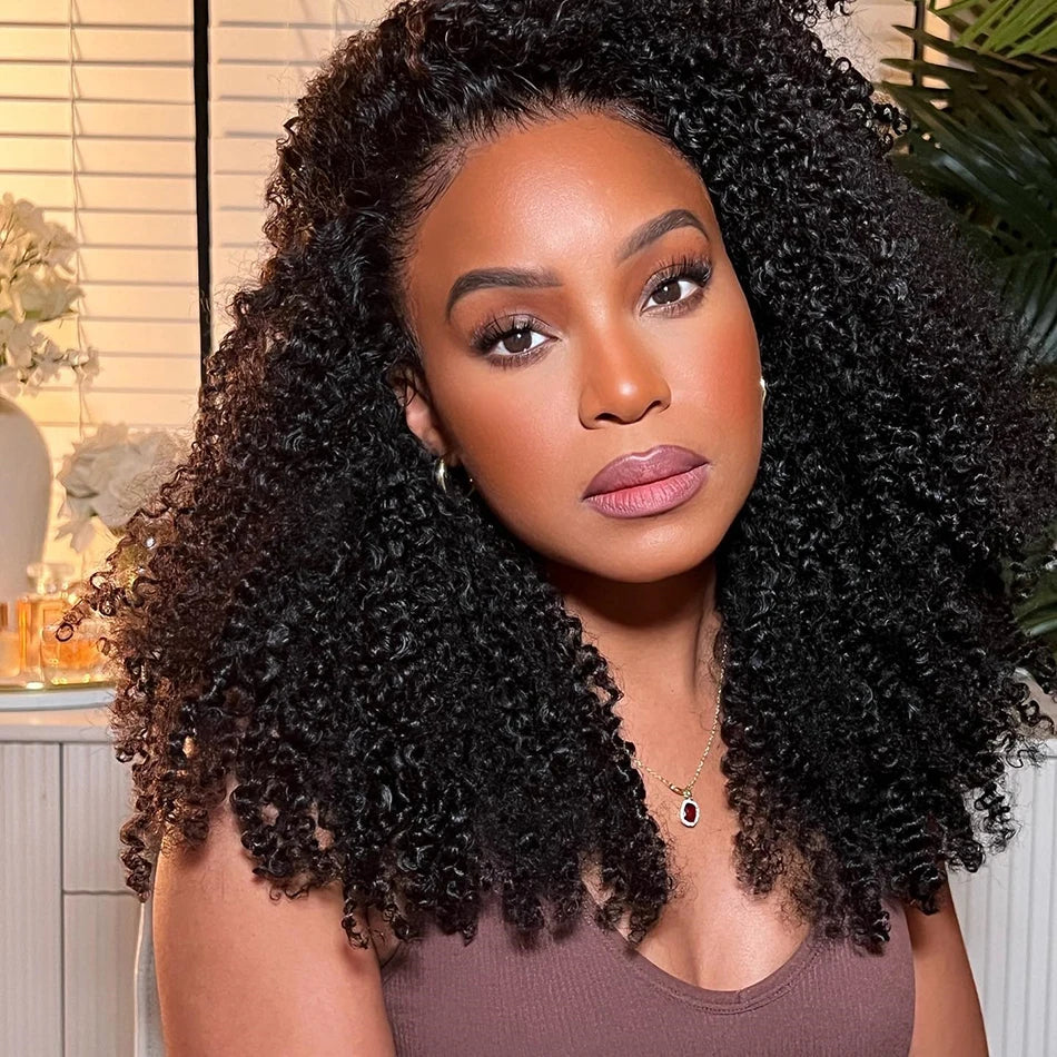 10A 9x6 Part Max M-Cap Glueless Wigs Human Hair Wigs Ready To Wear Bleached Knots Pre Cut Lace Tuneful Kinky Curly Glueless Wigs