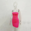 Sexy Trägerloses schulterfreies, pinkfarbenes Bodycon-Kleid für Damen, rückenfreies, schmales Minikleid, Club-Party-Kleider