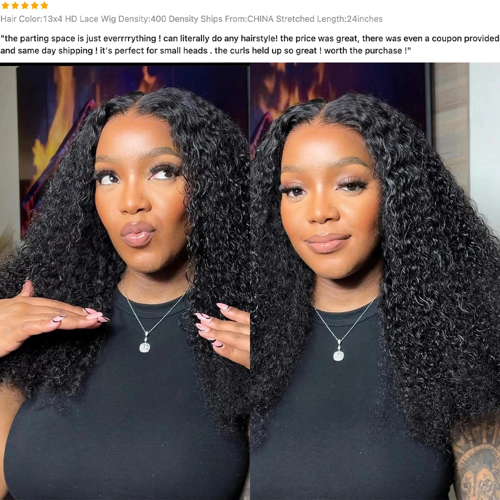 500 Density Lace Wig Human Hair Afro Kinky Curly Wig Human Hair 13x6 Hd Lace Frontal Wig High Density Thick Wigs Real Human Hair