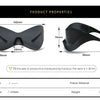 Oversized Futuristic Shield Sunglasses for Women Men Fashion Silver Mask Visor Sun Glasses Female Punk Y2K Eyeglasses