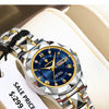 POEDAGAR Luxuriöse Damen-Kleideruhr, leuchtend, wasserdicht, Wochen- und Datumsanzeige, Damenarmbanduhr, Edelstahl-Damenquarzuhr reloj+box