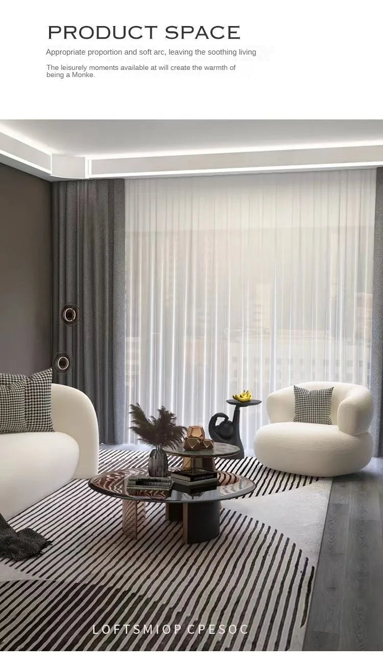 Kleines Wohnzimmer Balkon Freizeit kleines Sofa Lammwolle Einzelsessel Ins-Stil Faul Sofa Stuhl