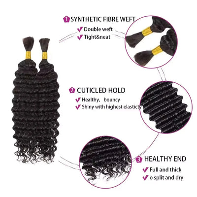 AOSIQUEEN Synthetisches Deep Wave Haar zum Flechten, ohne Tressen, Deep Wave für Flechtfrisuren, Micro Faux Braiding Hair für Boho Braids