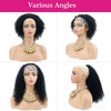 Glueless Half Wigs Human Hair Kinky Curly Headband Wig Upgrade 3 IN 1 No Lace Wig With Drawstring Seamless Clip Ins Flip Over