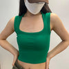 Deep Square Collar Vests 2025 Summer New Fashion Sexy Women's Crop Tops Sling Vest Camis