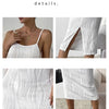 Elegantes weißes Neckholder-Kleid Damen rückenfrei sexy langes Kleid Strandurlaub einfarbige Kleider Frühling Sommer vielseitiger Unterrock