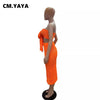 CM.YAYA Crochet Knitted Women's Sets Sleeveless Tops+ Skirts Suits 2024 Summer Two 2 Piece Set Outfit Beach Holiday Tracksuit