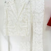 HIGH STREET Newest 2026 Designer Runway Suit Set Women's Single Button Guipure Lace Sequined Blazer Pants Suit