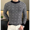 Herbst Winter Samt Strickpullover Herren Langarm Rundhalspullover Slim Fit Business Freizeit Strickwaren Tops Herrenbekleidung