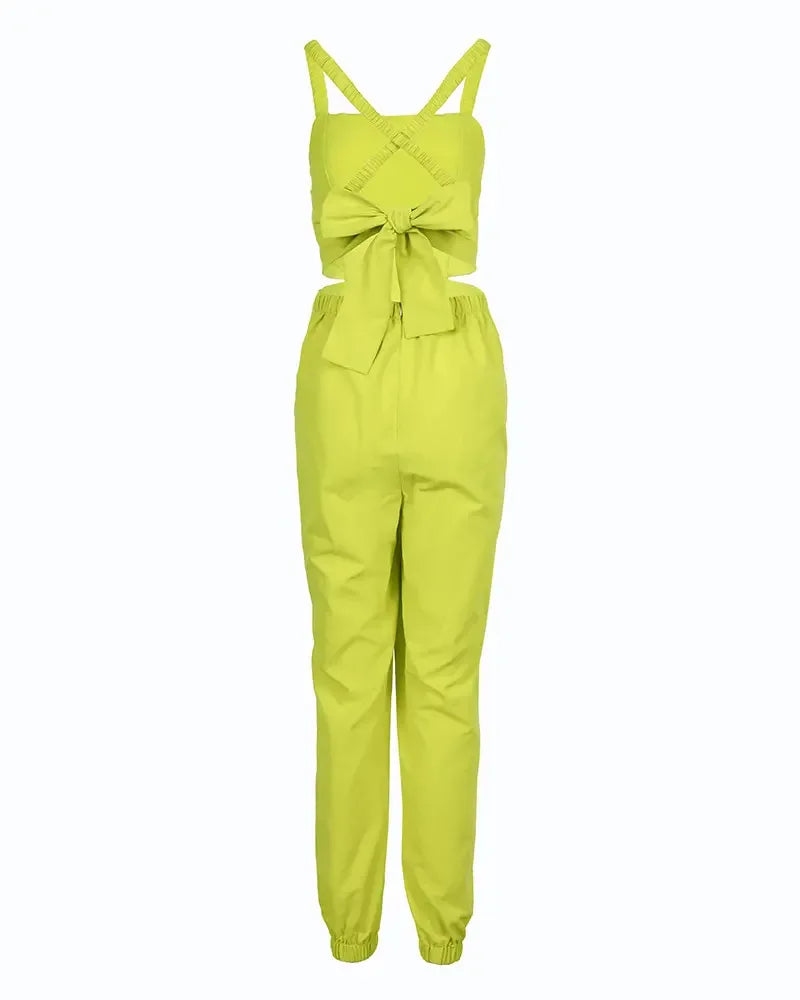 Eleganter Damen Overall 2024 Sommer Mode Träger Hohl Sexy Off-Taille Bedruckter Jumpsuit
