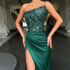 2025 Damen Trägerloses Ärmelloses Abendkleid Pailletten Seitenschlitz Lange Kleider Elegant Neu Sexy Bling Party Ballkleid Vestidos Damen
