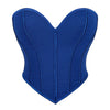 Women'S Strapless Solid Bustier Corset Fishbone Push Up Waist Trainer Crop Tops Sleeveless Backless Padded Bandeau Bikini Top