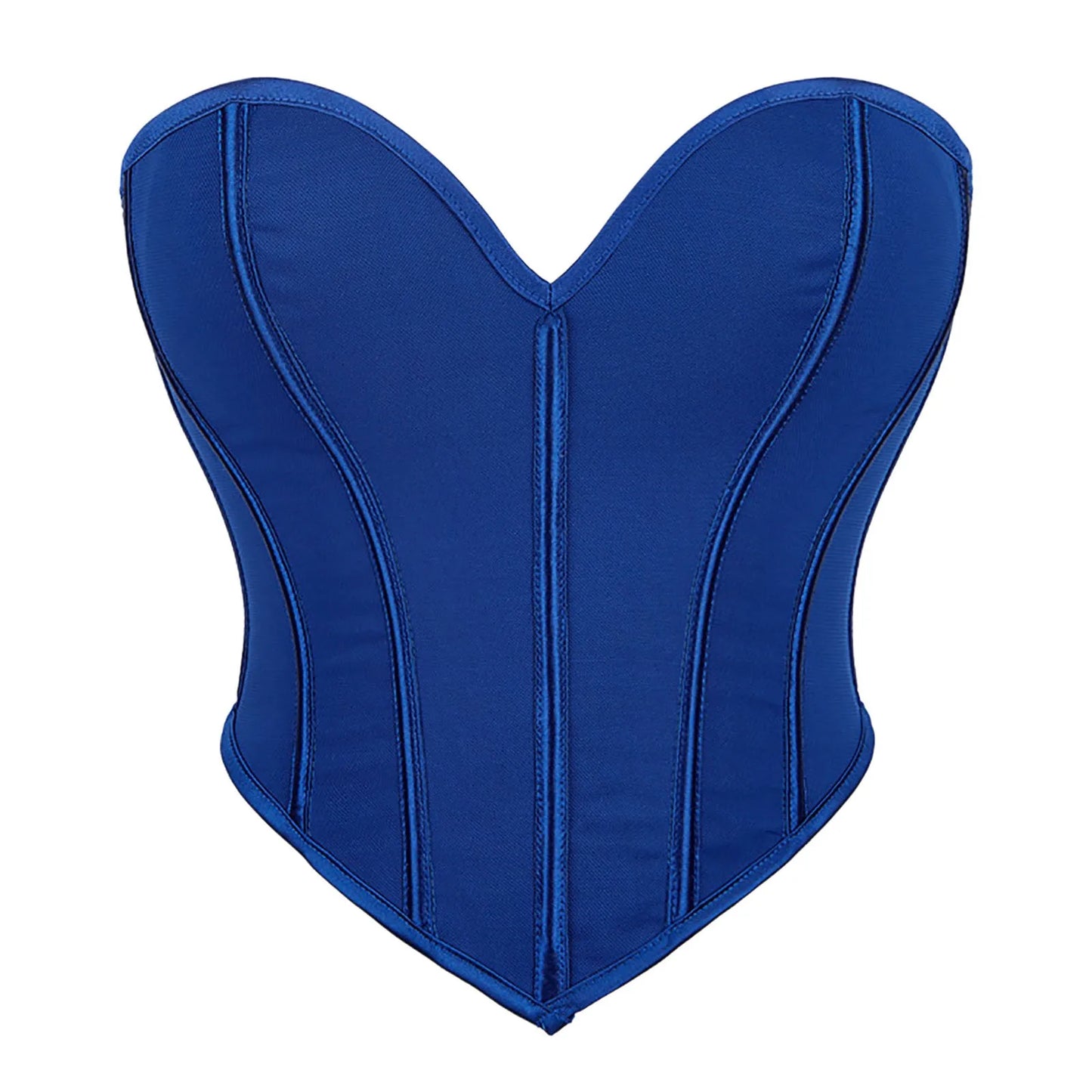 Women'S Strapless Solid Bustier Corset Fishbone Push Up Waist Trainer Crop Tops Sleeveless Backless Padded Bandeau Bikini Top