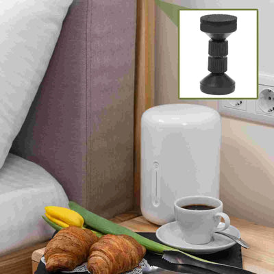 2 Stück verstellbare Bettrahmenmöbel Fallschutz Stopper Anti-Shake Werkzeughalter 4.2X4CM Kopfteil Wand Schwarz Kunststoff