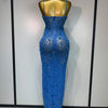 Luxury Rhinestones Sexy Mesh See Through Bodycon Dress Women Birthday Evening Cocktail party Gown Red Carpet Club Stage Outfit