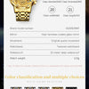 OLEVS Men's Watches Top Brand Luxury Original Waterproof Quartz Watch for Man Gold Skeleton Style 24 Hour Day Night New