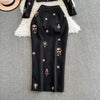 TWOTWINSTYLE Luxury Style Two Piece Set For Women O Neck Long Sleeve Topa High Waist Skinny A Line Skirt Set Female KSE524945