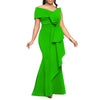 Elegante Kleider für Damen, One Shoulder, ärmellos, Rüschen, Meerjungfrauen-Schnitt, bodenlang, luxuriös, für Geburtstagsfeiern, Dinner, Vestidos Mujer Kleid