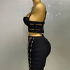 2025 New Arrival High Quality Women Sexy Bandage Tops Fashion Pencil Skirts Set Nightclub Party Celebrate Women's Set