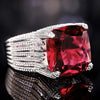 Huitan Hyperbole Red Cubic Zirconia Women Rings for Party New 2023 Gorgeous Lady's Accessories Anniversary Gift Fashion Jewelry