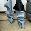 High Heel Long Boots for Women Botte Winter Boots Shoes Botas Mujer Thin Heeled Pointed Denim Metal Button Shoe Zapatos De Mujer