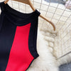 YuooMuoo Women Dress 2025 Summer Elegant Rib Knit Slim Waist Bandage Pencil Dress Office Lady Sleeveless Bodycon Sweater Dress