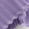 Damen V-Ausschnitt gestricktes Häkel-T-Shirt mit