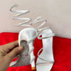 Star Style Luxus Kristall Schlange Gewickelt Damen Sandalen Sexy Stiletto High Heels Gladiator Sandalen Sommer Mode Party Abschlussball Schuhe