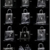 10/20pcs/lot Transparent Soft PVC Gift Tote Packaging Bags with Hand Loop Clear Plastic Handbag Cosmetic Bag
