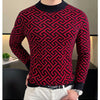 Herbst Winter Samt Strickpullover Herren Langarm Rundhalspullover Slim Fit Business Freizeit Strickwaren Tops Herrenbekleidung