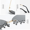 New personalised rimless sunglasses male Europe and the United States prom weird trend of irregular tears sunglasses female