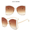 Fashion Model Ocean Gelb Quadratische Sonnenbrille Damen Luxusmarke Oversized Shades Perle Chic Sonnenbrille für Damen Herren Oculos