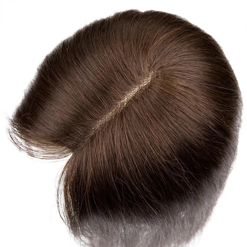 Silk Base Top Women Topper Clip In Real Human Hair Hairpiece Human Hair Extension Thin Breathable Blonde Toppers Hair Women Wig