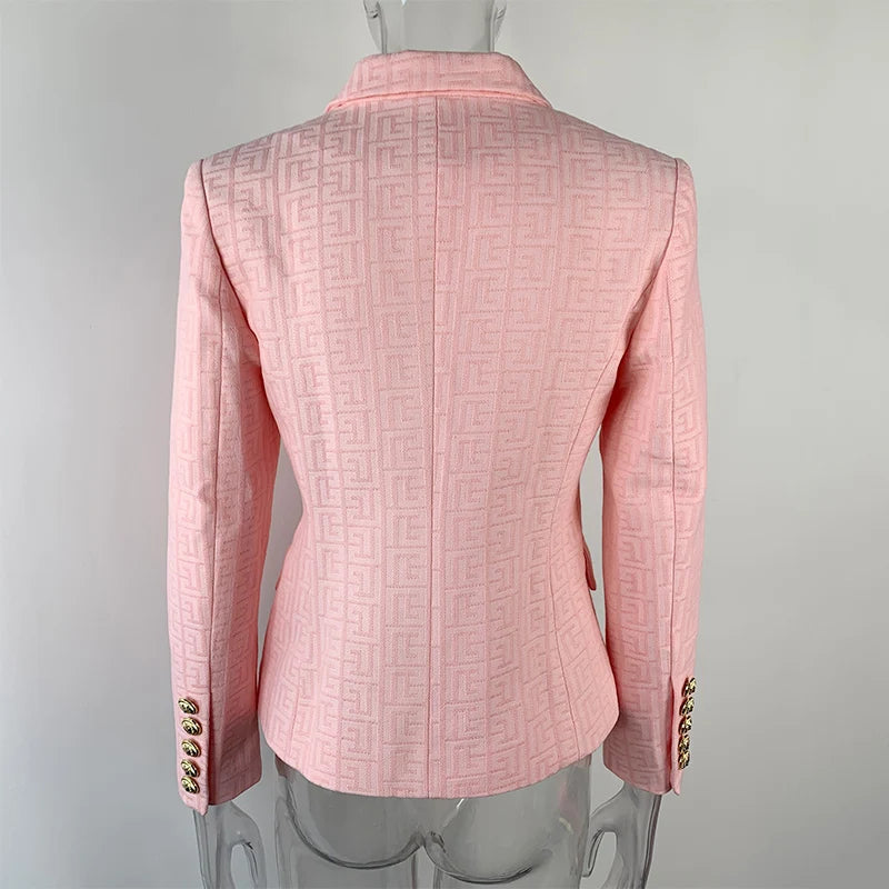 HarleyFashion 2024 Luxuriöse Frühlingskollektion Strukturiertes Muster Formelle Jacke Damen Blazer