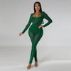 Sexy Mesh Patchwork Transparenter Club-Bodycon-Jumpsuit für Damen, durchsichtiger Einteiler-Overall, Clubwear, Party-, Geburtstagsoutfits