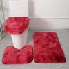 3er-Set einfarbige Heimteppiche Toilettendeckelbezug Teppich-Set rutschfeste Fußmatte für Badezimmerboden Badteppich Fußmatte