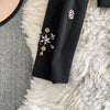 TWOTWINSTYLE Luxury Style Two Piece Set For Women O Neck Long Sleeve Topa High Waist Skinny A Line Skirt Set Female KSE524945